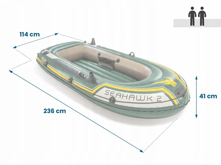 PONTON SEAHAWK 2 +WIOSŁA +POMPKA 236cm INTEX 68347