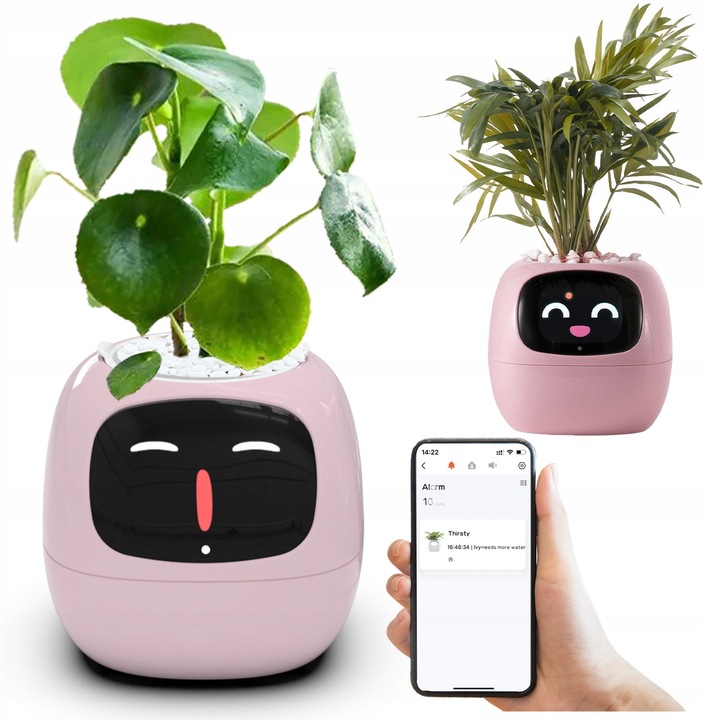 Inteligentna doniczka IVY SMART PLANTER osłonka na donicę PLANTSIO RÓŻOWA