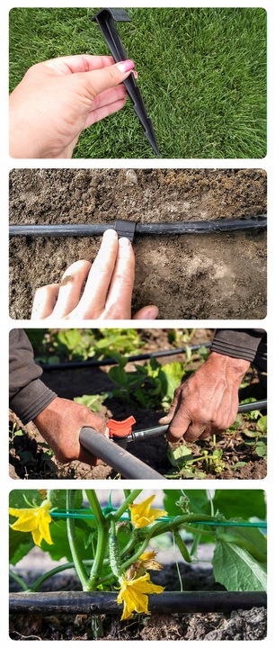 LINIA KROPLUJĄCA NAWADNIANIE KROPELKOWE 100m +192 ELEMENTY WĄŻ KROPELKUJĄCY