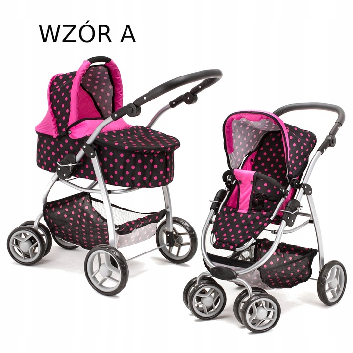 Doris DUŻY WÓZEK DLA LALEK GŁĘBOKI SPACEROWY 4w1