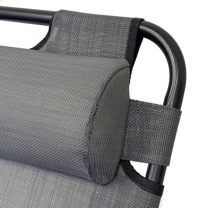 ROZKŁADANY LEŻAK ŁÓŻKO POLOWE TURYSTYCZNE SKŁADANE RIVIERA II JASNY SZARY