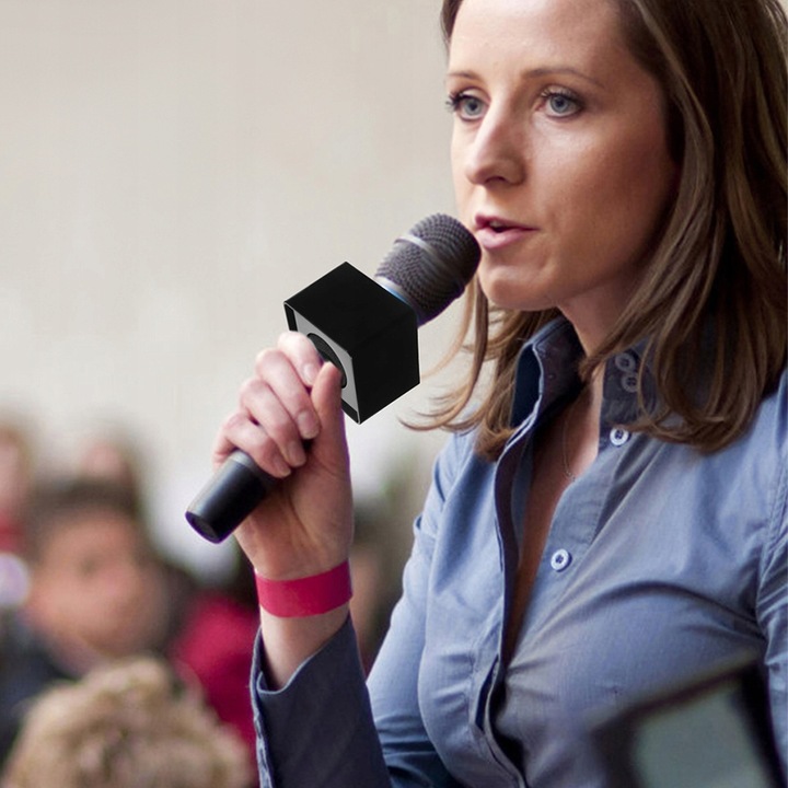 MIKROFON FLAGA KOSTKA STACJA MIKROFONOWA PRZENOŚNE LOGO