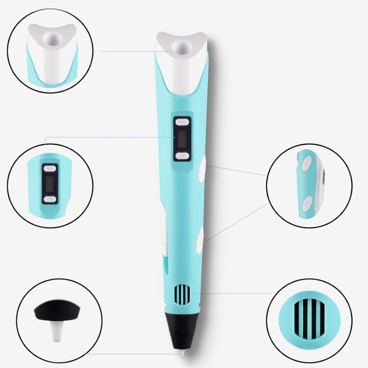 ZESTAW MAGICZNY DŁUGOPIS DRUKARKA 3D PEN KOLOROWE WKŁADY TABLET GRAFICZNY