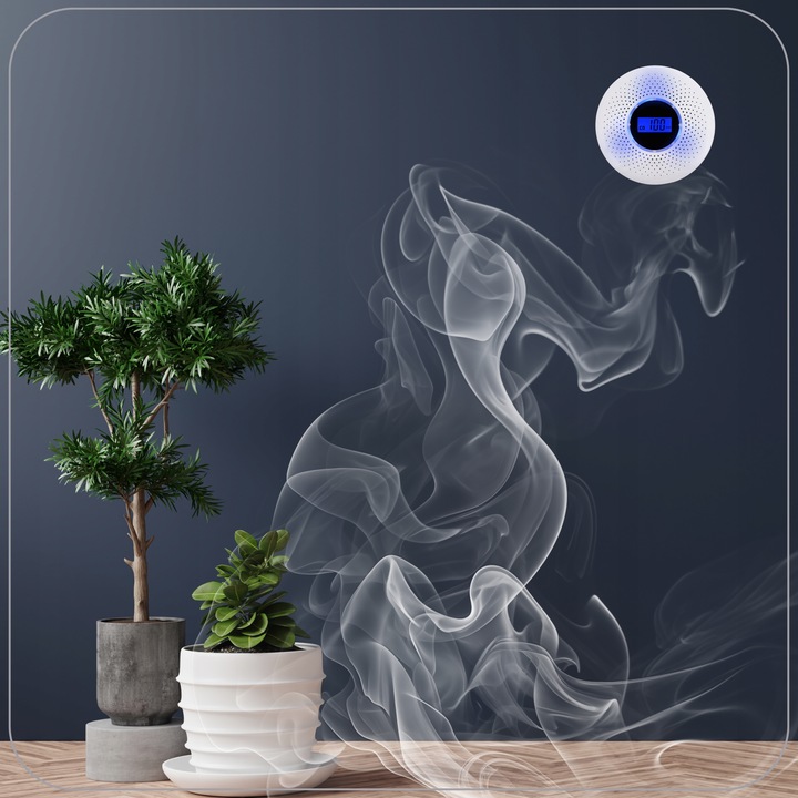 Czujnik Czadu i dymu Tlenku Węgla Detektor Alarm Wykrywacz Czadu CERTYFIKAT