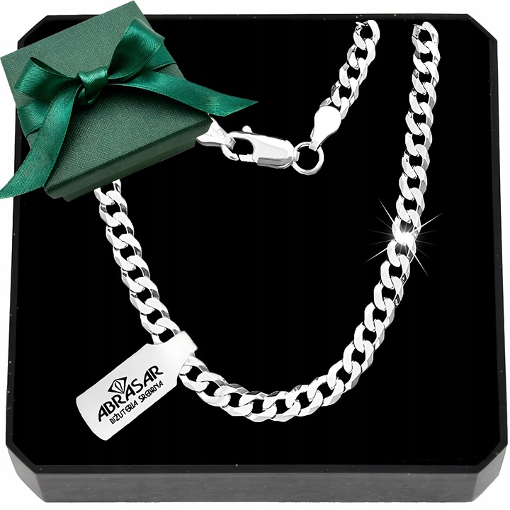 SREBRNY MĘSKI OKAZAŁY ŁAŃCUSZEK PANCERKA 045/55cm DLA NIEGO SREBRO 925
