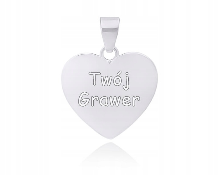Łańcuszek srebrny z sercem + grawer 925 naszyjnik damski serduszko