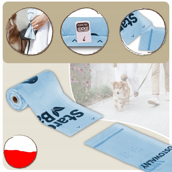 Woreczki na psie odchody kupy KOMPOSTOWALNE 165x