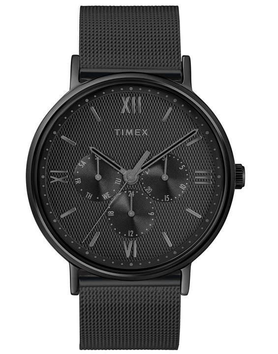 Zegarek męski elegancki do garnituru TIMEX Southview czarny na bransolecie