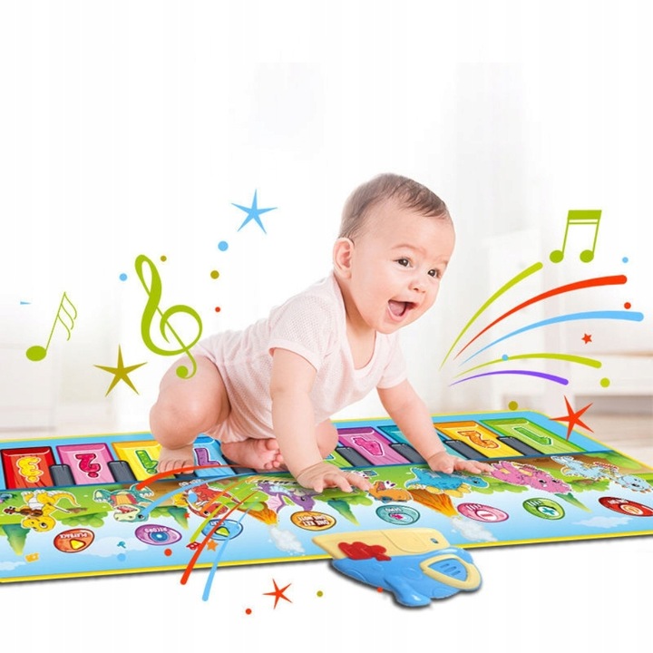 MATA MUZYCZNA TAŃCZENIA DZIECI INTERAKTYWNA PIANINKO NAGRYWA 1,1 m WOOPIE
