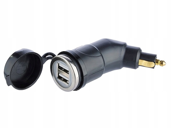 Podwójna ładowarka USB wtyk DIN mały 12V 24V BR5
