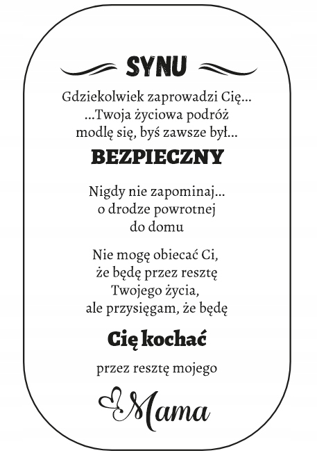 Srebrny Nieśmiertelnik Grawer Prezent dla Syna od Mamy Naszyjnik Męski BOX