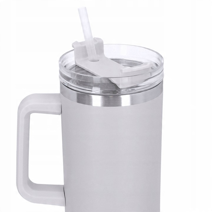 Kubek termiczny ze słomką próżniowy na kawę herbatę napoje zimne duży 1,2l
