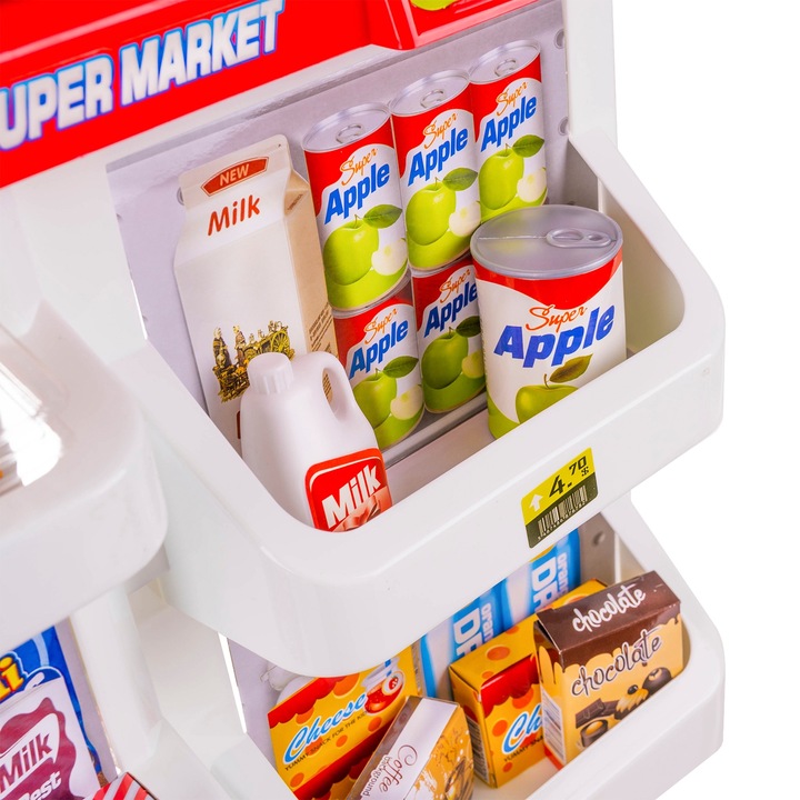 Supermarket Sklep Kasa dla Dzieci Stragan + Wózek Koszyk z Akcesoria Duży