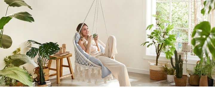 Huśtawka W STYLU BOHO krzesło brazylijskie wiszący fotel ogrodowy