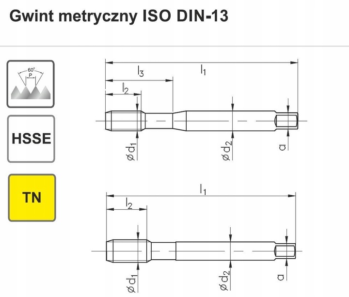 Gwintownik maszynowy M10 DIN-371C R40 (6H) HSSE TIN 800X FANAR (C2-513X01-0