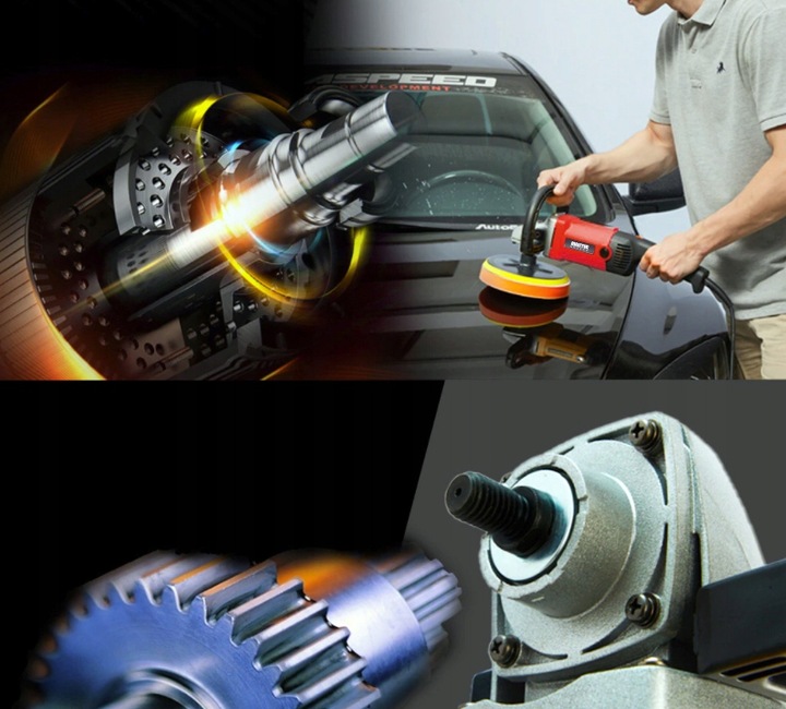 POLERKA SAMOCHODOWA SZLIFIERKA 2600W z REGULACJĄ OBROTÓW +4x GĄBKA POLERSKA