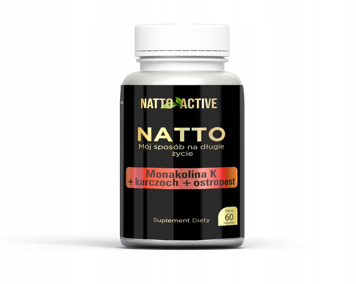 Natto Active Monakolina K K2 MK7 Nattokinaza – 60 kapsułek