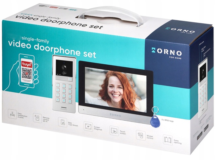 Wideodomofon WIFI TUYA z Szyfratorem na KOD BRELOK Full HD Aplikacja 2-ŻYŁ