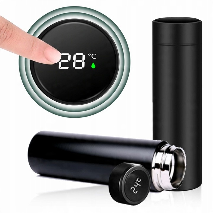 KUBEK TERMICZNY TERMOS NA KAWĘ HERBATĘ DO SAMOCHODU Z WYŚWIETLACZEM 500 ml