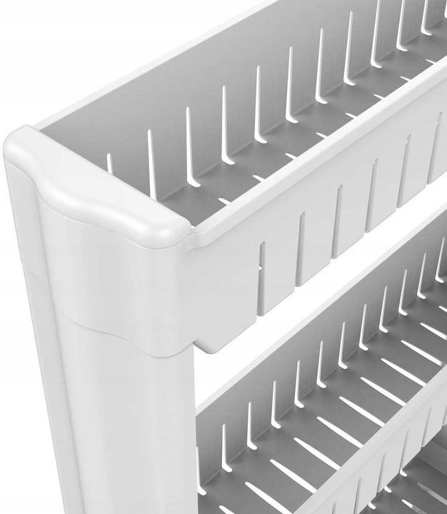 SZAFKA DO KUCHNI ŁAZIENKI MOBILNA NA KÓŁKACH BIAŁA WĄSKI REGAŁ 4 POZIOMY