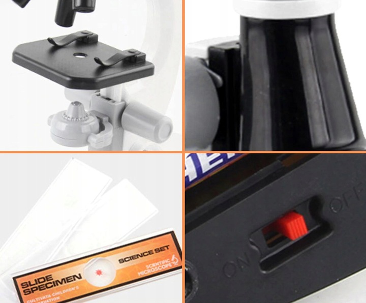 MIKROSKOP EDUKACYJNY NAUKA EKSPERYMENT DLA DZIECI 1200X ZABAWKA EDUKACYJNA