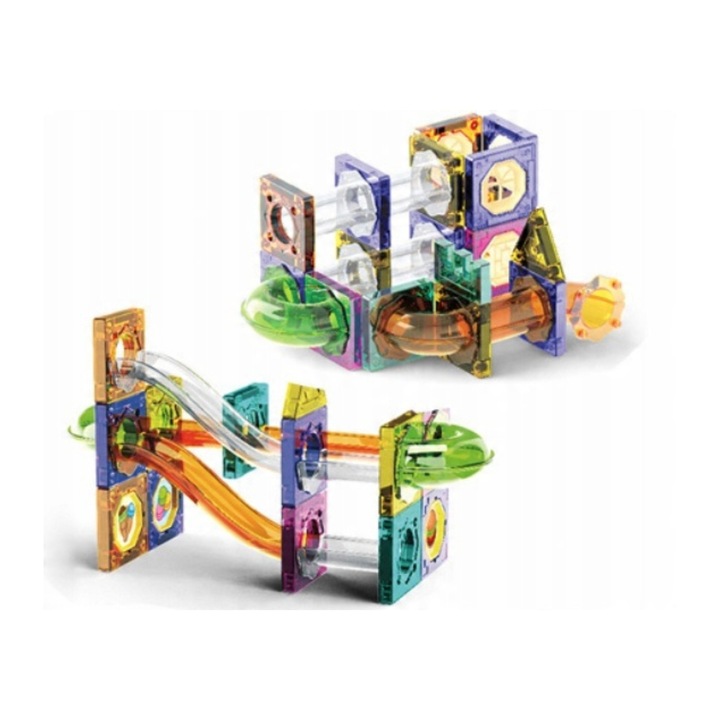 Magnetyczne Klocki Konstrukcyjne DIY 3D Tor Kulkowy Święcący 73 ELEMENTY