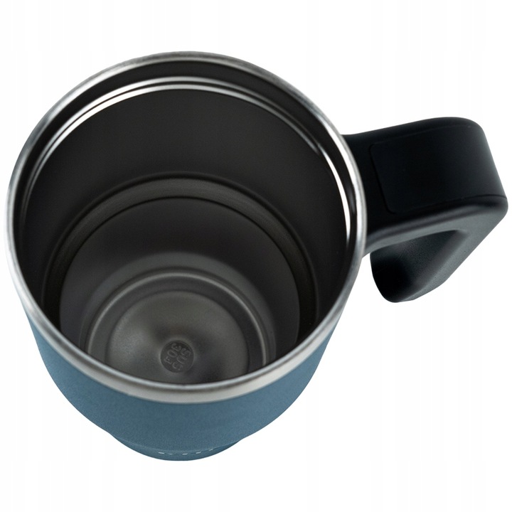 Kubek termiczny ze słomką ustnikiem z uchwytem 600 ml niebieski KITE