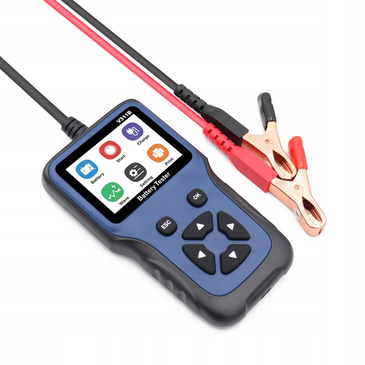 TESTER SKANER MIERNIK CYFROWY AKUMULATORÓW BATERII USB C 12V LCD 10 - 250AH