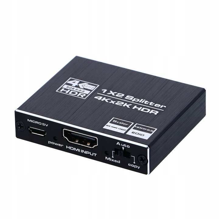SPLITTER HDMI 2.0 1x2 ROZDZIELACZ ULTRAHD HDCP 2.2 4K/60HZ - 2 TELEWIZORY