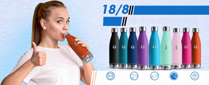 Butelka Termiczna Termos Bidon Kubek na Kawę Herbatę Stal Nierdzewna 500ml