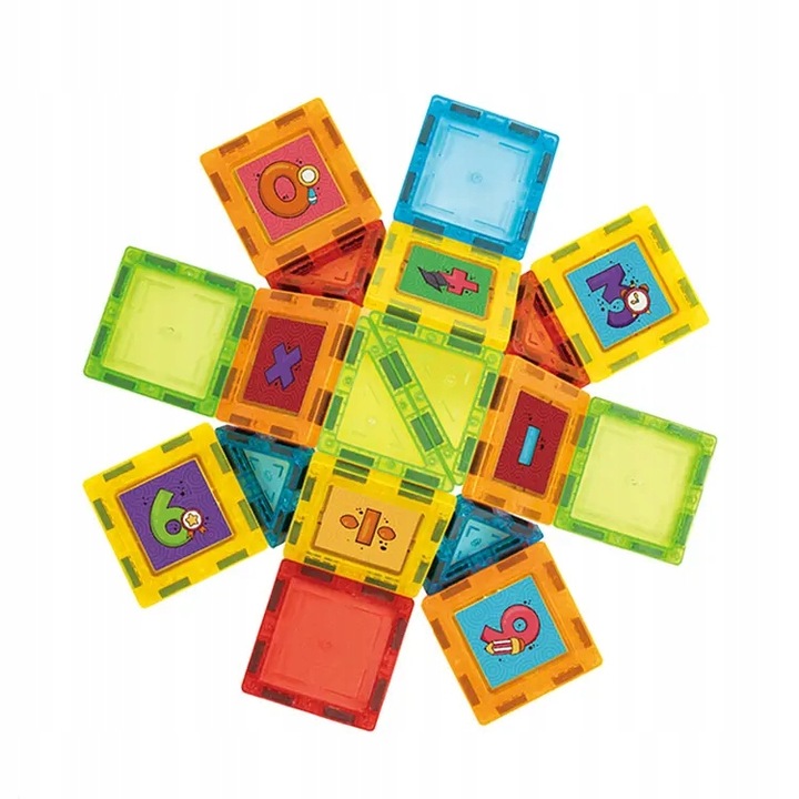 KLOCKI MAGNETYCZNE 3D KONSTRUKCYJNE 46 ELEMENTY DUŻE PANELE EDUKACYJNE