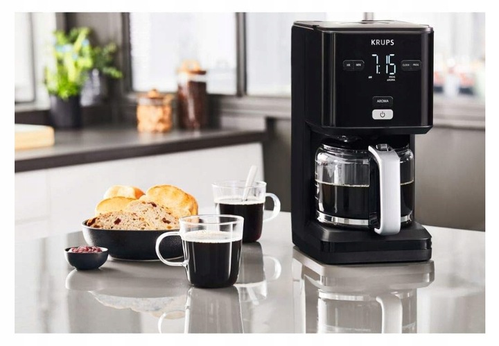 EKSPRES PRZELEWOWY KRUPS KM6008 1,25L CZARNY UTRZYMYWANIE CIEPŁA