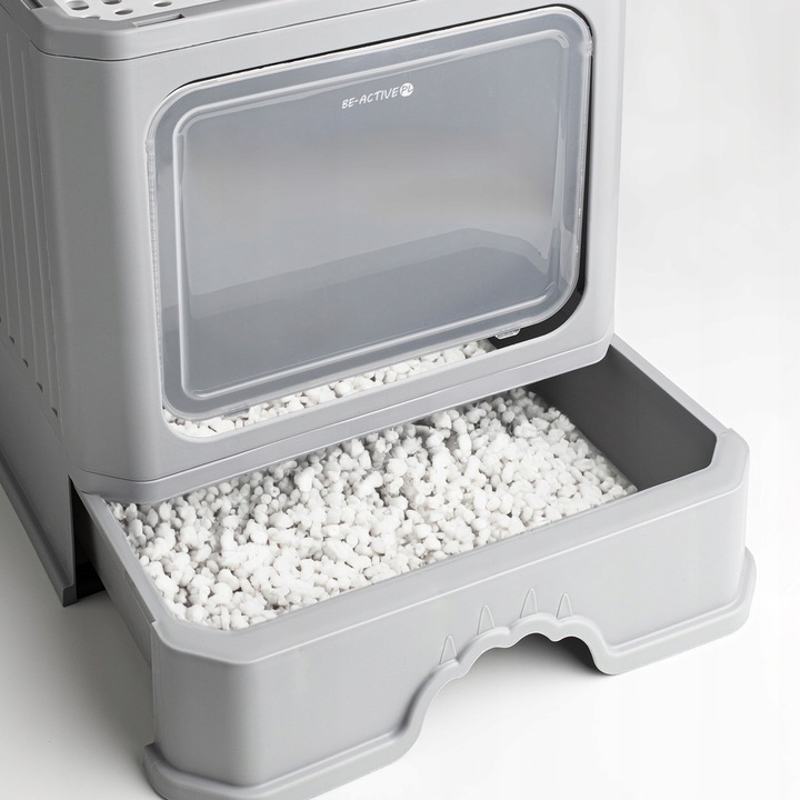 KUWETA DLA KOTA Z SZUFLADĄ ZAMKNIĘTA DUŻA KRYTA NA ŻWIREK TOALETA ŁOPATKA