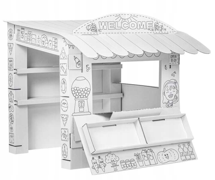 Kartonowy Domek do malowania i samodzielnego złożenia Stragan Tektorado