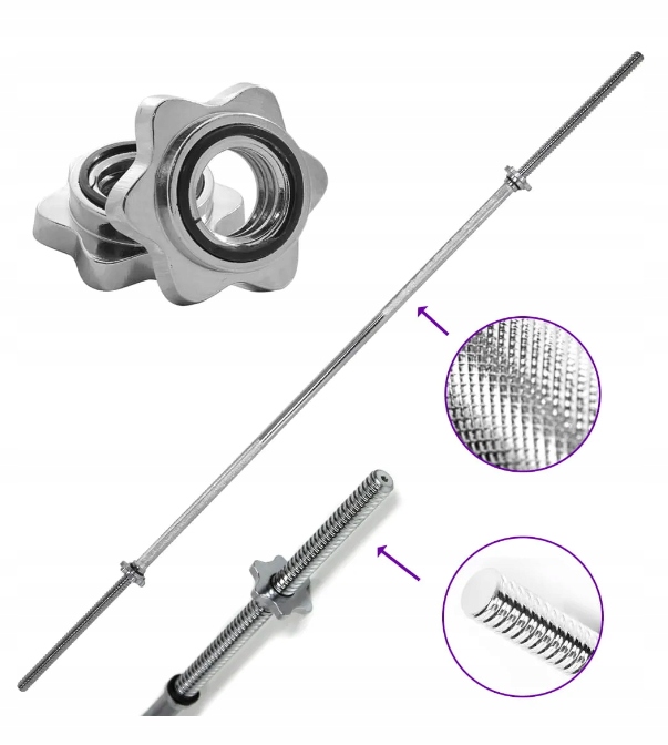 Zestaw kulturystyczny 50kg obciążenia bitumiczne gryf prosty 120cm 25mm