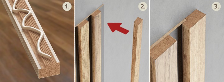 LAMELE NA PŁYCIE 51,5x275 CM ŚCIENNE PANELE AKUSTYCZNE DĄB NATURALNY WOTAN