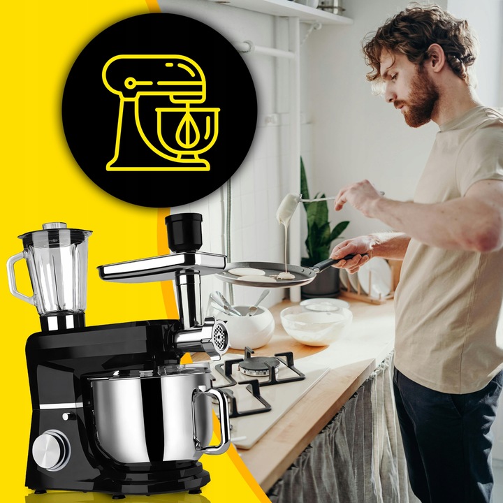ROBOT KUCHENNY PLANETARNY Z MISĄ BLENDER MASZYNKA DO MIĘSA MIKSER 5w1 3200W