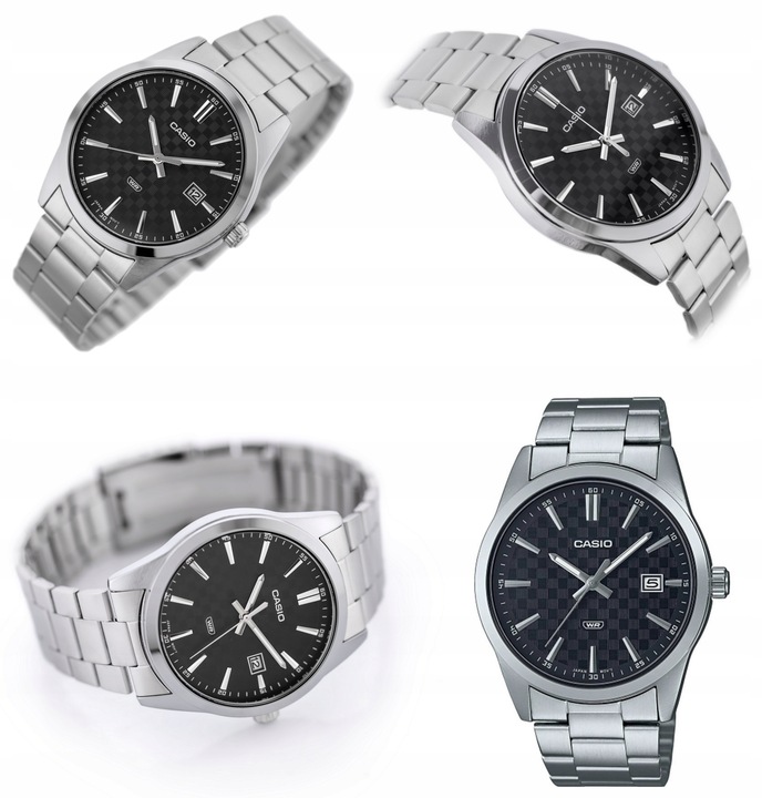 ZEGAREK MĘSKI CASIO MTP-VD03D datownik stalowy + BOX + GRAWER