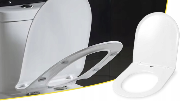 Deska sedesowa wolnoopadajaca uniwersalna do WC klozetowa twarda easy clean