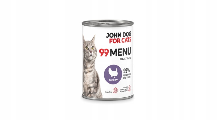 John Dog for Cats Karma mokra 99 MENU dla kota indyk 6x400 g