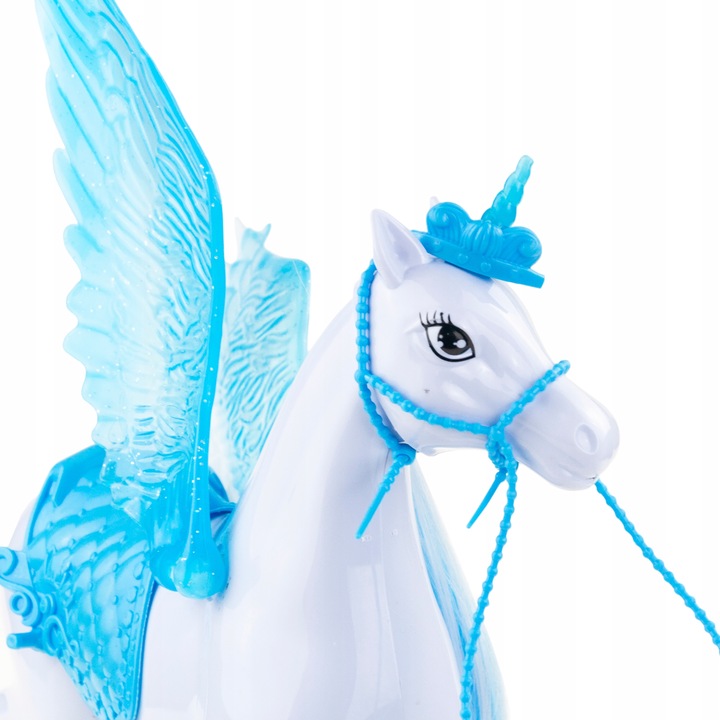 KARETA DLA LALKI Z PEGAZEM JEDNOROŻCEM I LALKĄ KAROCA LODOWA KRAINA