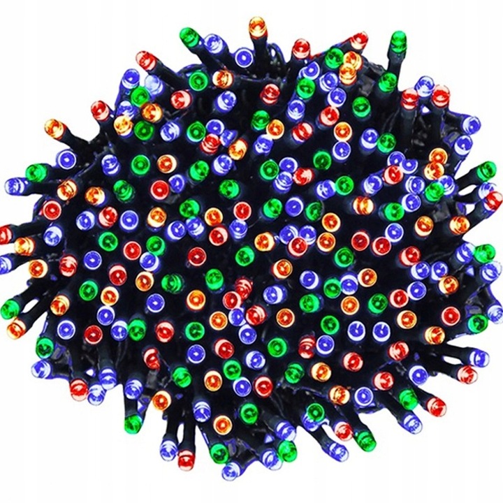 MOCNE LAMPKI CHOINKOWE LED ŚWIĄTECZNE ZEW/WEW 1000LED MULTIKOLOR