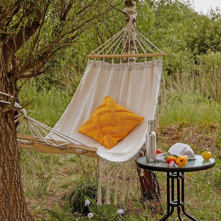 HAMAK Ogrodowy Beżowy 2 liny z POKROWCEM Zawieszenia Tadar Boho 300cm