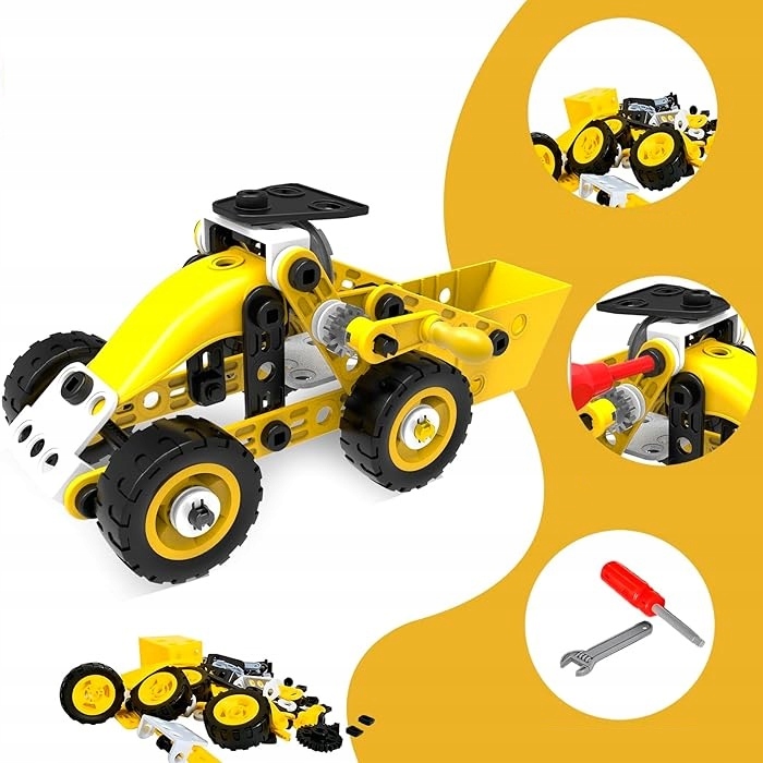 Klocki Konstrukcyjne Zestaw kreatywny XXL POJAZDY DO SKRĘCANIA 112 el 10w1