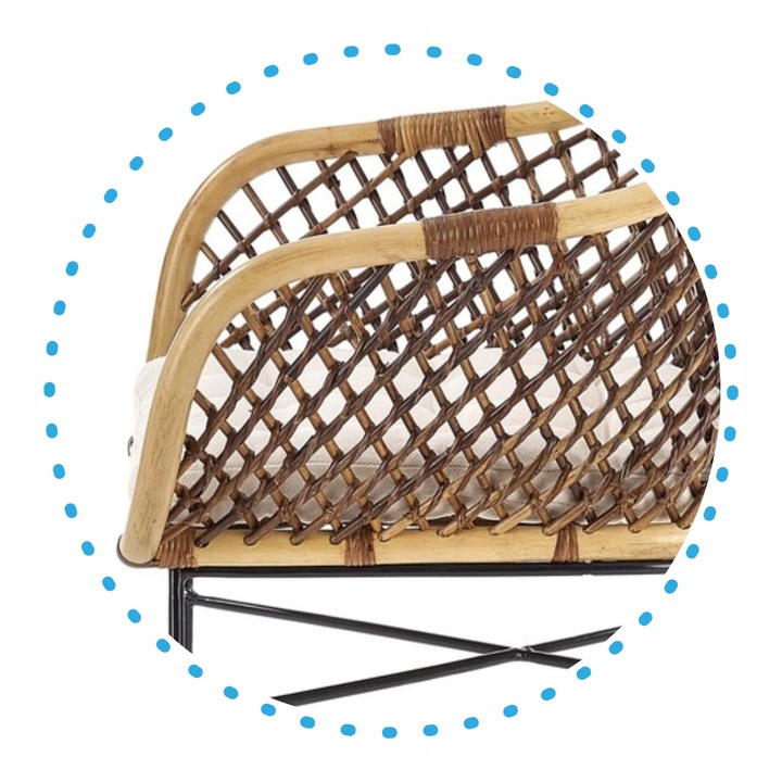 Krzesło Tarasowe do Ogrodu Balkonowe K336 z Rattanu z Podłokietnikami Boho