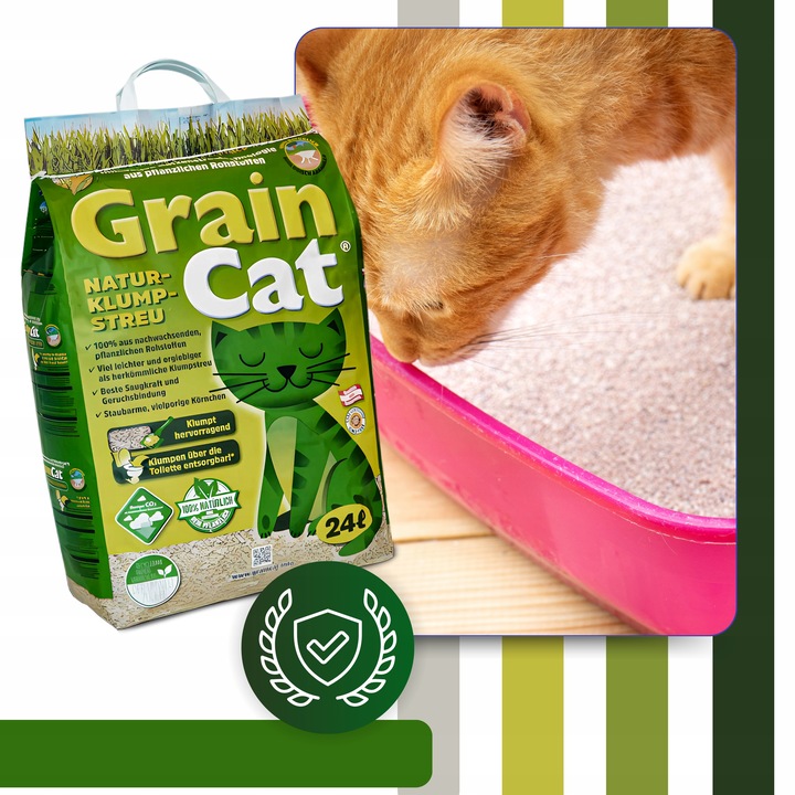 Żwirek dla Kota ZBRYLAJĄCY EKOLOGICZNY 24l Zbożowy BIODEGRADOWALNY do WC