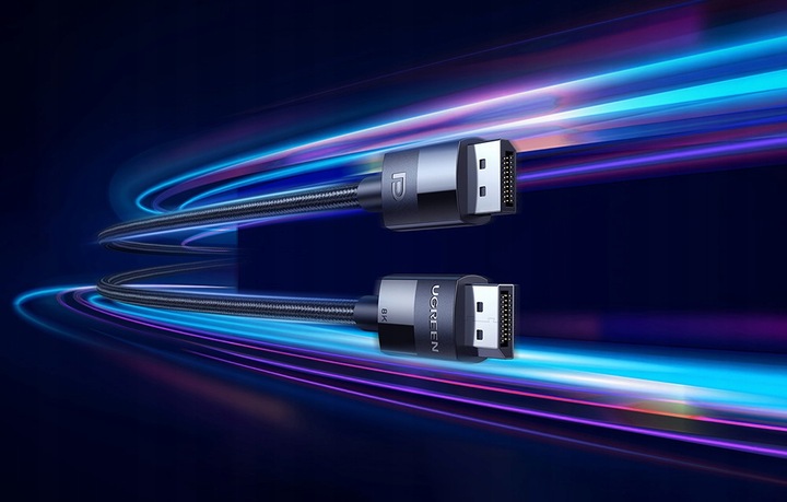 UGREEN KABEL PRZEWÓD VIDEO 2X DISPLAY PORT DP 1.4 8K 60 HZ HDR W OPLOCIE 1M