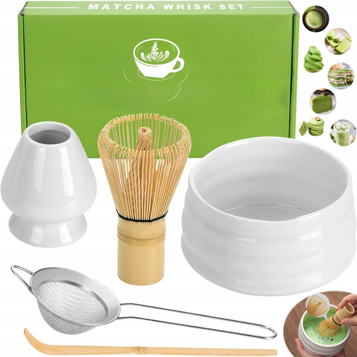ZESTAW DO HERBATY MATCHA, ZESTAW MIOTEŁ MATCHA, Z TRZEPACZKĄ DO MATCHY 5W1