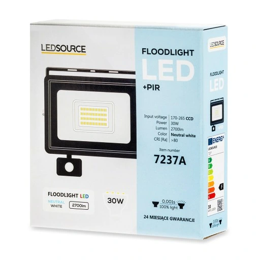 Halogen Naświetlacz 30W LED ZEWNĘTRZNY LAMPA Czujnik RUCHU ZMIERZCHU Garaż