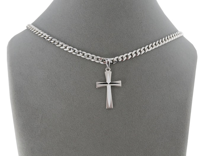 SREBRNY PEŁNY ŁAŃCUSZEK MĘSKI PANCERKA Z KRZYŻYKIEM PR. 925 + GRAWER GRATIS